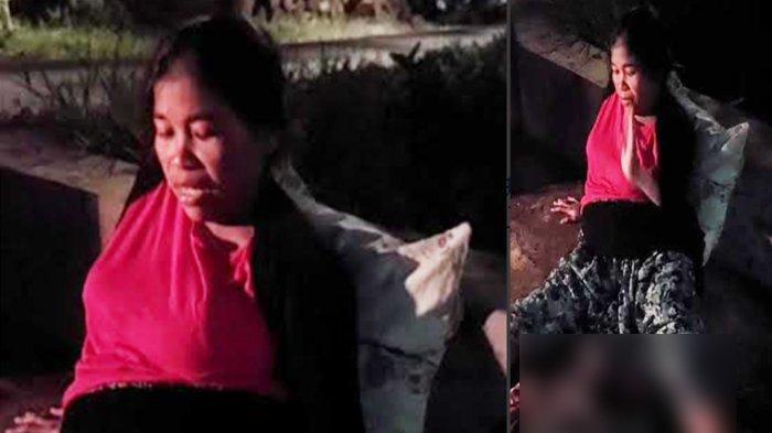 Tangkapan layar seorang ibu melahirkan di pinggir jalan