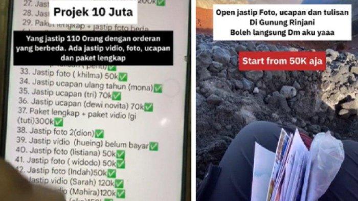 VIRAL Jastip Buat Ucapan di Puncak Rinjani, TikToker Ini Raup Omzet Puluhan Juta, Banjir Orderan