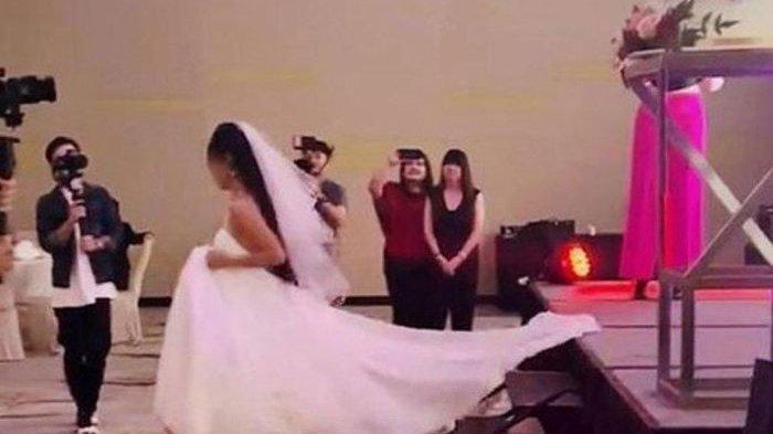 VIRAL Pengantin Wanita Mendadak Lari Angkat Gaun Tinggalkan Pernikahan Bak di Drama, Dihujat Netizen