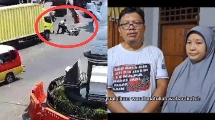 VIRAL Pengendara Motor Terlindas Truk Usai Jatuh Diberhentikan Polisi, Ortu Minta Maaf Netizen Geram