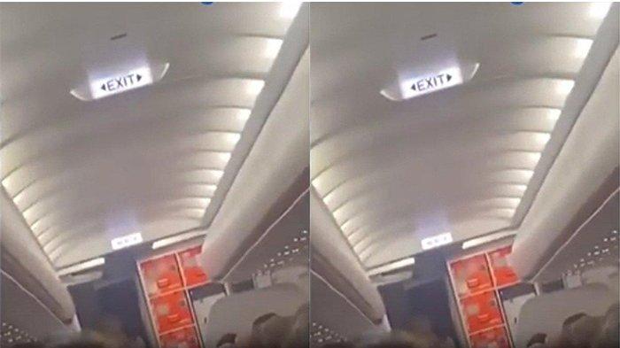 Ilustrasi penumpang pesawat panik