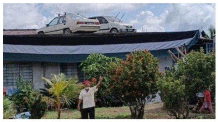 VIRAL Potret Mobil Diparkir di Atas Genteng Rumah, Ternyata Pemilik Ungkap Fakta yang Terjadi