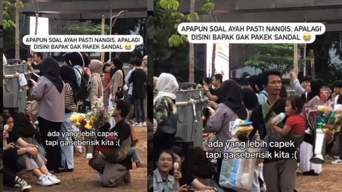 VIRAL Pria Jual Bunga Sambil Gendong Anak Kumpulkan Uang Untuk Biaya Istri Lahiran, Netizen Terenyuh