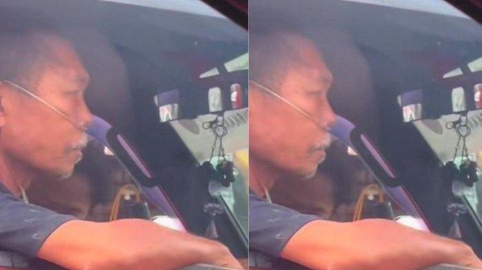 VIRAL Pria Paruh Baya Tetap Jadi Sopir Meski Sakit, Nekat Narik Angkot Meski Pakai Selang Oksigen