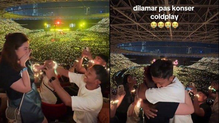 VIRAL Wanita Dilamar Kekasih di Konser Coldplay Usai 7 Tahun Pacaran, Lagu Yellow Iringi Momen Haru