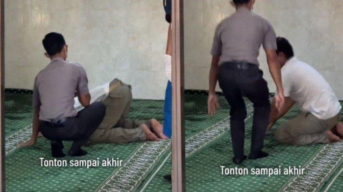 Terlihat seorang pria sedang sujud di sebuah mushola di rumah sakit dalam waktu yang cukup lama