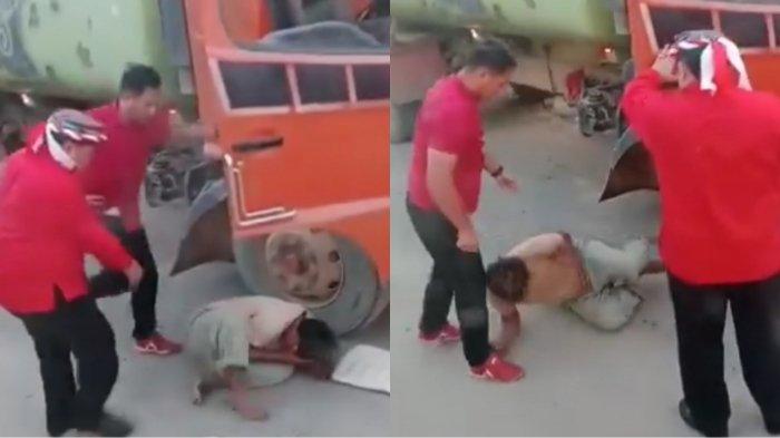 Viral ajudan bupati Kutai Barat aniaya sopir truk di di Jembatan Kinong (Jengan Danum), Kubar, Kalimantan Timur, pada Rabu(20/12/2023).