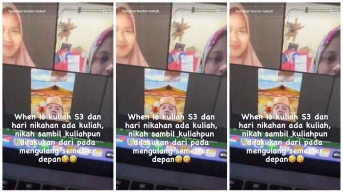 Viral pengantin pria mengikuti kelas online kampus di tengah pesta pernikahan. Pengantin itu merupakan mahasiswa S3. 