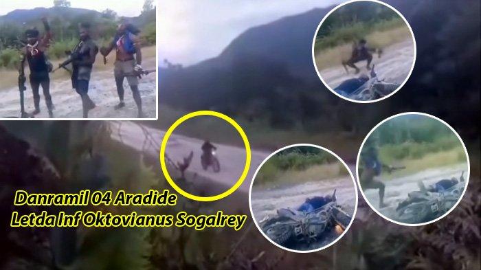 Viral video detik-cetik Danramil 04 Aradide, Letda Inf Oktovianus Sogalrey, gugur ditembak Organisasi Papua Merdeka (OPM) atau Kelompok Kriminal Bersenjata (KKB) Papua. (FB)