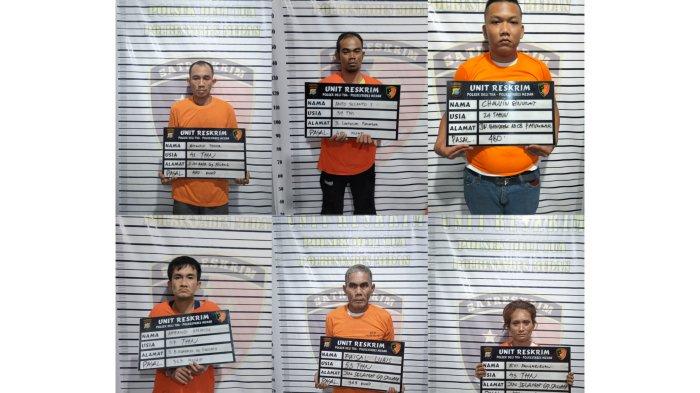 Wajah para tersangka pencurian uang Rp 600 juta di Jalan Suka Terang, Kecamatan Medan Johor, Medan yang terjadi pada 2 Desember lalu. Tersangka berperan sebagai otak pelaku dan penadah.