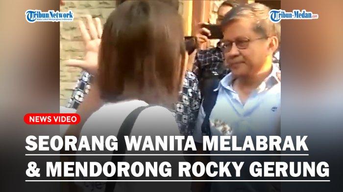 Wanita Melabrak dan Mendorong Rocky Gerung