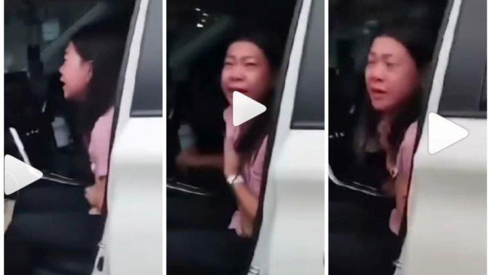 Wanita di dalam mobil Toyota Avanza nopol N 1922 PE menepi di tepi jalur Pantura Probolinggo-Situbondo, diduga dianiaya