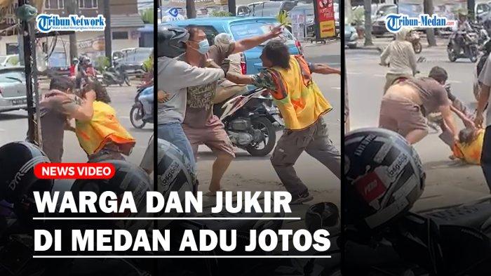 Warga dan Juru Parkir di Medan Adu Jotos