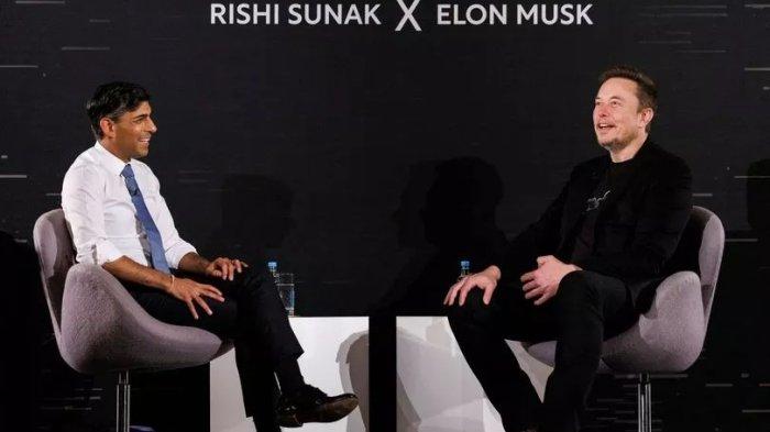 Momen wwancara Elon Musk dengan Perdana Menteri Inggris berdarah India, Rishi Sunak.