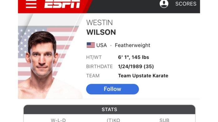 Westin Wilson, Calon Lawan Jeka Saragih pada MMA 16 Juni 2024 mendatang di Las Vegas, California. 