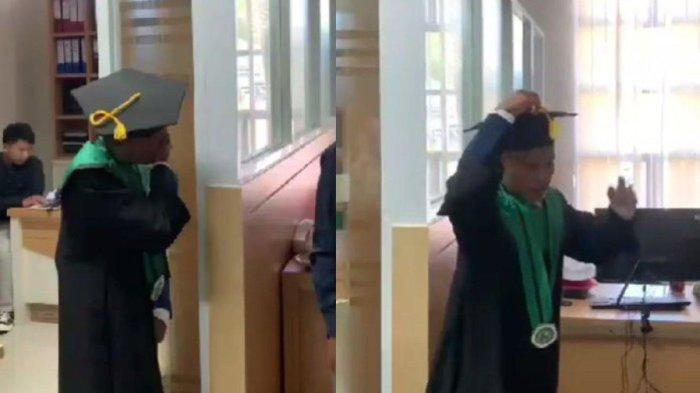 Mahasiswa Wisuda Sendirian di Ruangan Dosen
