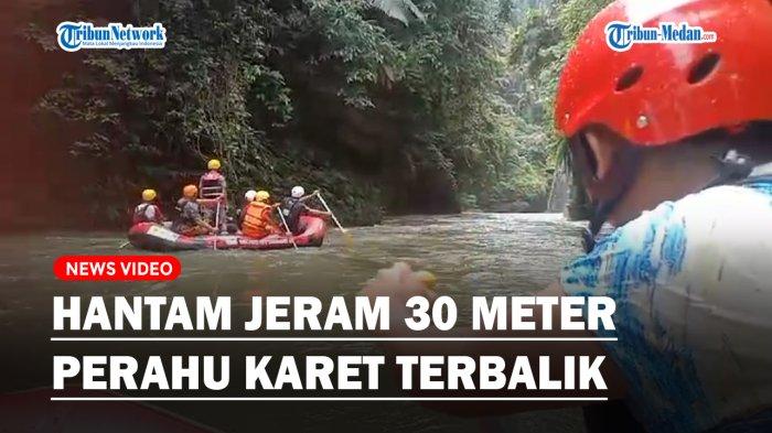 Inilah detik-detik terbalik perahu karet yang ditumpangi oleh korban Ibnu Harianda (18) di Sungai Asahan Selasa (11/6/2024) lalu.