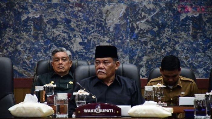 HM Ali Yusuf Siregar memberikan penjelasan tentang Rancangan Perubahan Anggaran Pendapatan dan Belanja Daerah (P-APBD) Kabupaten Deliserdang, Selasa (19/9/2023).