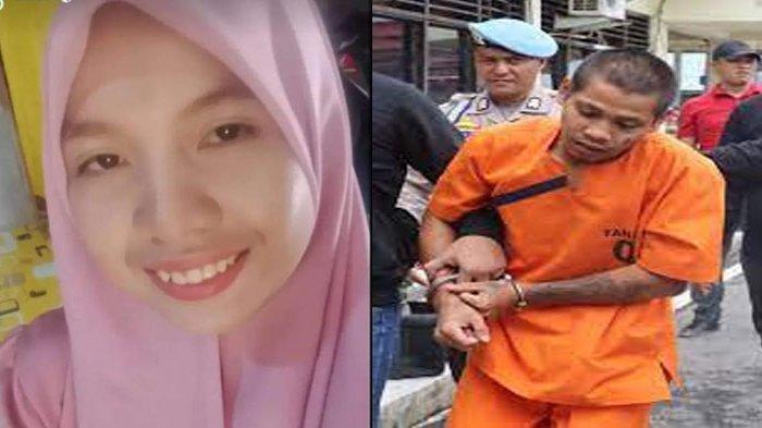 Zulkifli (kanan) Pembunuh mahasiswi Institut Teknologi dan Bisnis Indragiri Inhu bernama Lili Suryani (21) ditangkap