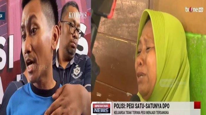 Ibunda Pegi Setiawan alias Perong, Kartini, tak sanggup menahan air matanya tatkala melihat putranya dihadirkan saat rilis kasus pembunuhan Vina Cirebon, melalui televisi.
