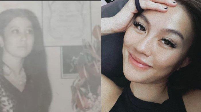 Kolase foto Agnez Mo dan sang ibu saat muda