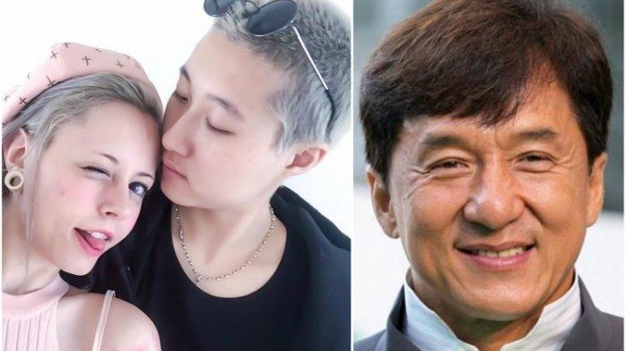 Anak Jackie Chan, Etta Ng, dan istrinya.