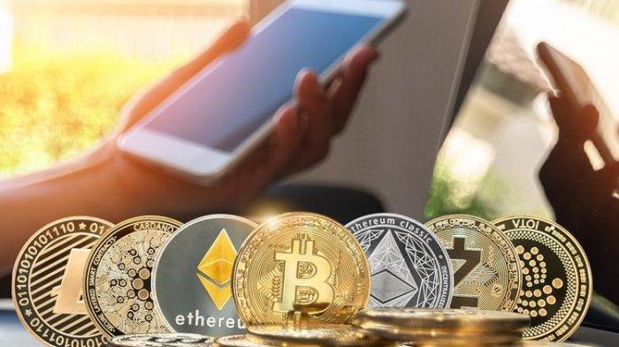 Ilustrasi aneka uang kripto (cryptocurrency).