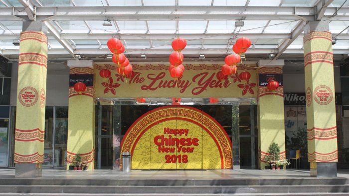 Dekorasi Imlek di Palladium Mall.