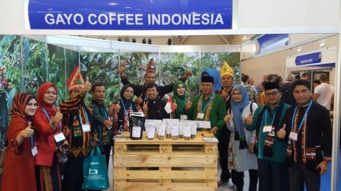 Delegasi Aceh untuk promosi Kopi Gayo di World of Coffee Expo di Budapest, Hungaria.