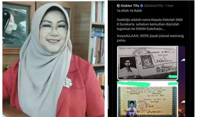 Akun @DokterTifa menghapus salah satu postingannya terkait dokumen Jokowi. Hal itu diungkap akun 99@PartaiSocmed (istimewa/X)