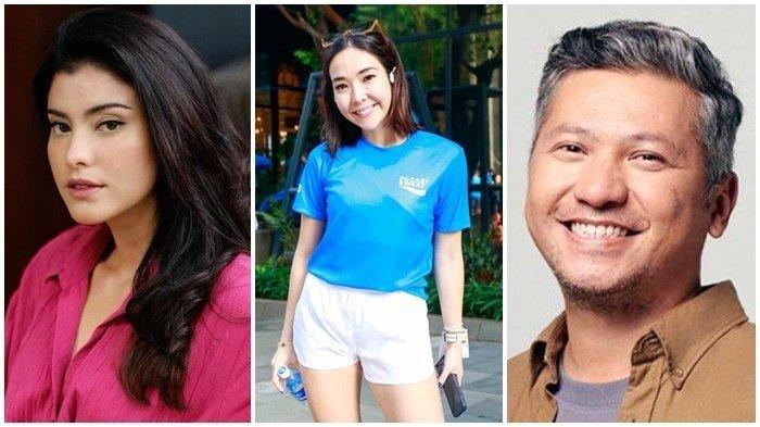 (kiri) Medina Dina (tengah) Gisella Anastasia alias Gisel (kanan) Gading Marten. - Berikut reaksi Gisella Anastasia alias Gisel memberi respons soal kedekatan eks suaminya, Gading Marten dengan artis Medina Dina.