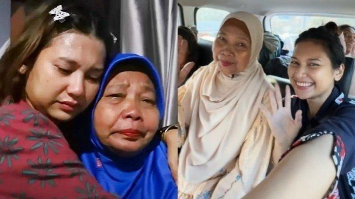 Indah Permatasari pun menangis dan memeluk sang ibu mertua saat pamitan untuk kembali ke Jakarta.