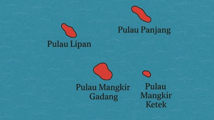 PEREBUTAN PULAU- Ilustrasi empat pulau yang dahulunya berada di wilayah Aceh Singkil kini masuk ke Sumatera Utara dan jadi perebutan.