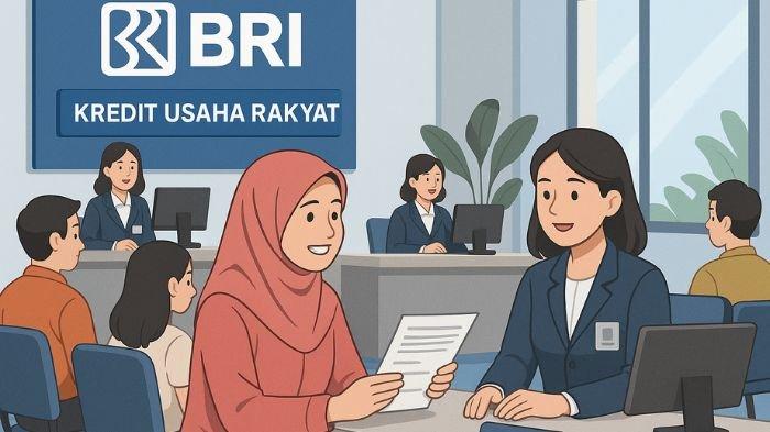 ANGSURAN BRI- Ilustrasi ini dibuat menggunakan aplikasi kecerdasan buatan atau AI, Selasa (27/5/2025). Pada ilustrasi ini terlihat seorang wanita yang mengajukan dokumen untuk pembiayaan Kredit Usaha Rakyat (KUR) di Bank Rakyat Indonesia (BRI).