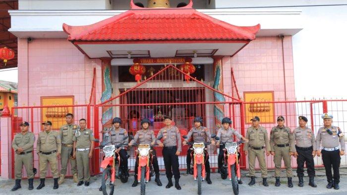 Polres Labuhanbatu pengamanan perayaan Tahun Imlek 2575 tahun 2024, Jum'at sore (9/2/2024).