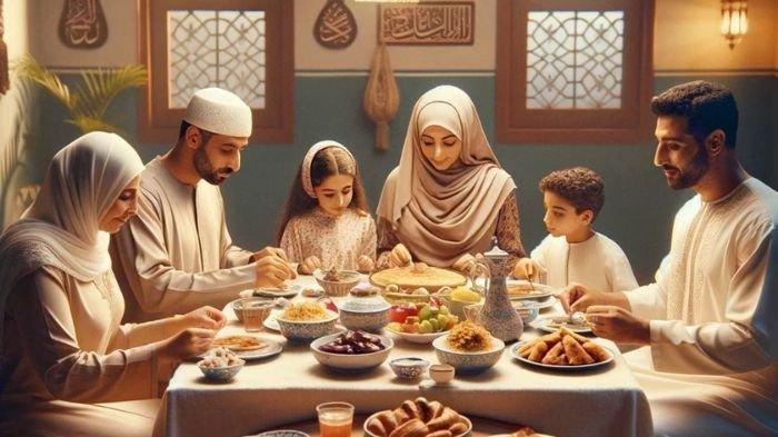 BUKA PUASA- Ilustrasi ketika satu keluarga melaksanakan buka puasa bersama Ramadhan.