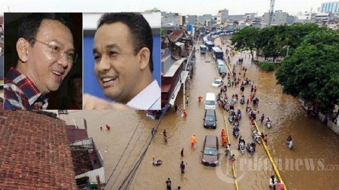 JAWABAN Akhir Ahok soal Banjir Jakarta Viral, Mendadak Ngeloyor Pergi saat Gubernur Anies Disinggung. Sejumlah kendaraan mencoba menerobos banjir yang menggenangi Jalan Jatinegara Barat dan sekitarnya, di Jakarta Timur, Rabu (1/1/2020). Curah hujan yang tinggi ditambah dengan luapan air Sungai Ciliwung dan tingginya muka air laut membuat beberapa kawasan di Jakarta terendam banjir.