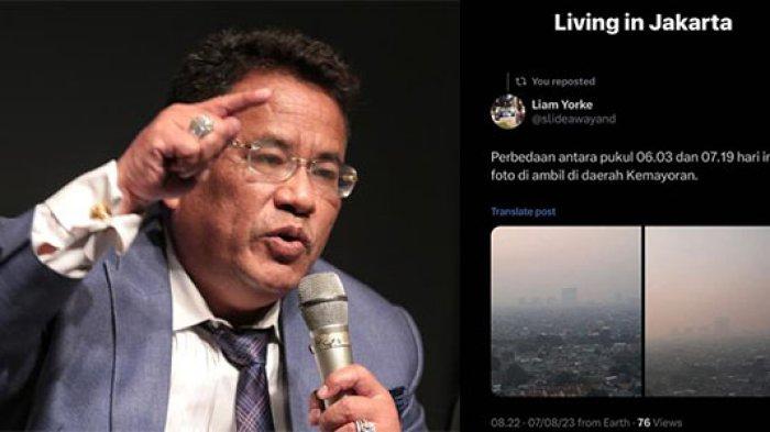Hotman Paris soroti dan mengaku kaget dengan buruknya kondisi udara Jakarta pada Senin (7/8/2023) pagi.