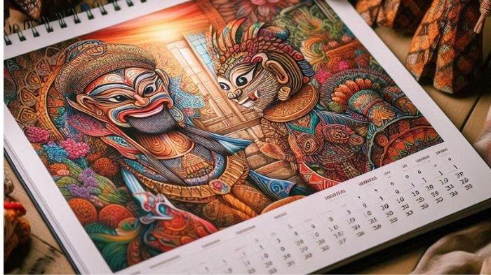 KALENDER JAWA- Ilustrasi ini dibuat menggunakan aplikasi kecerdasan buatan atau AI, Rabu (19/2/2025). Dalam kalender Jawa, 19 Februari 2025 memiliki weton Rabu Pahing.