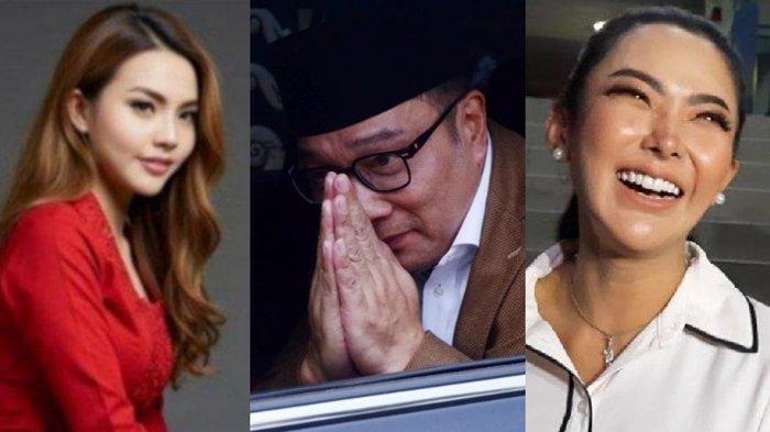POLEMIK ISU PERSELINGKUHAN RIDWAN KAMIL -- Selebgram Ayu Aulia (kanan) mengklaim punya bukti soal anak yang dilahirkan Lisa Mariana (kiri). Menurut Ayu Aulia, anak yang dilahirkan Lisa Mariana bukanlah darah daging Ridwan Kamil (tengah). Hal itu diungkap Ayu Aulia saat hadir di acara Pagi Pagi Ambyar Trans TV dikutip Kamis (10/4/2025)