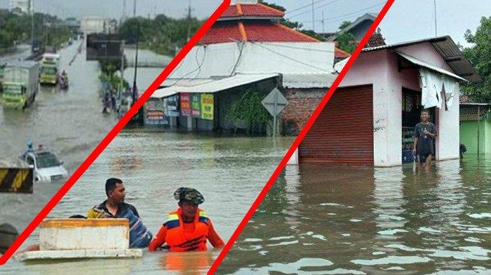 Sebanyak 8 kabupaten/kota dan 10 kecamatan terdampak banjir di Provinsi Jawa Tengah, Minggu (17/3/2024). Badan Nasional Penanggulangan Bencana (BNPB) sedang memantau situasi banjir yang melanda 'kandang banteng' di Provinsi Jawa Tengah (Jateng) tersebut. (Istimewa)