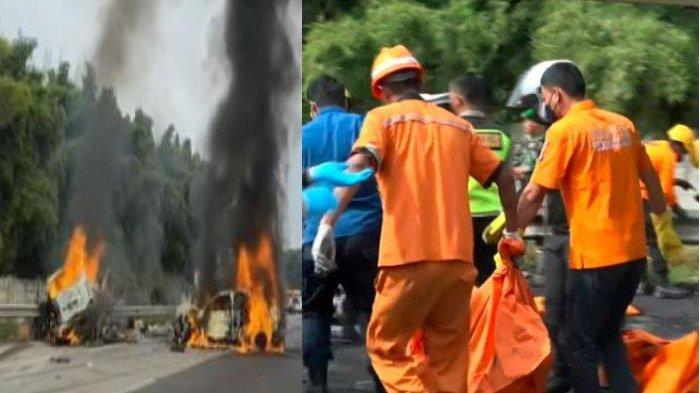 Sebanyak 12 orang tewas kecelakaan yang melibatkan dua minibus dan satu bus di KM 58 Jalan Tol Jakarta-Cikampek pada Senin (8/4/2024) pagi.