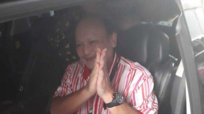 Cucu presiden Soeharto, Ari Sigit, usai diperiksa di Mapolda Jatim, Rabu (22/1/2020)