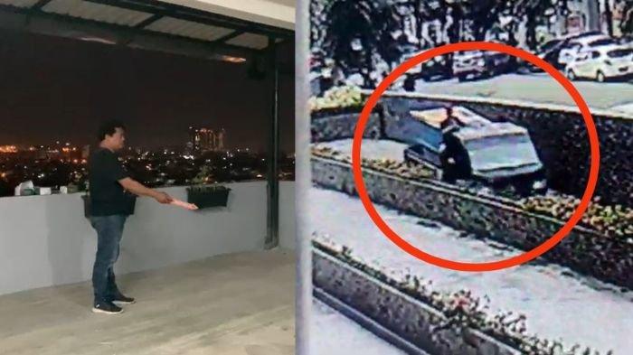 Kolase foto petugas Sat Reskrim Polrestabes Medan saat melakukan olah tempat kejadian perkara (kiri), dan mobil pikap yang diduga membawa bak biru disinyalir berisi dua mayat dari kampus UNPRI.