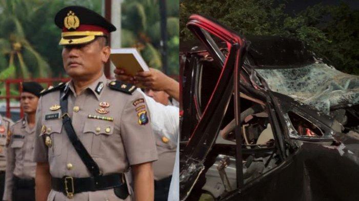 kondisi mobil yang ditumpanginya Wakapolres Pelabuhan Belawan Kompol Iwan Kurnianto, usai mengalami kecelakaan di ruas jalan Tol Belmera, Minggu (5/1/2025).