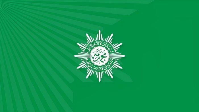 LOGO- Logo Muhammadiyah dengan latar warna hijau.