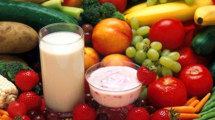 Ilustrasi makanan dan minuman sehat