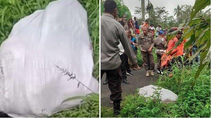 MAYAT DALAM KARUNG - Karung diduga berisi mayat ditemukan di Sungai Tarab, Tanah Datar, Sumatera Barat Rabu (19/2/2025). Penemuan ini viral setelah video kejadian beredar di media sosial.