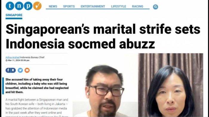 Kisruh rumah tangga WNA Amy BMJ dan Aden Wong yang melibatkan Tisya Erni pedangdut asal Indonesia bikin geger media tiga negara. (Capture TNP Singapura)