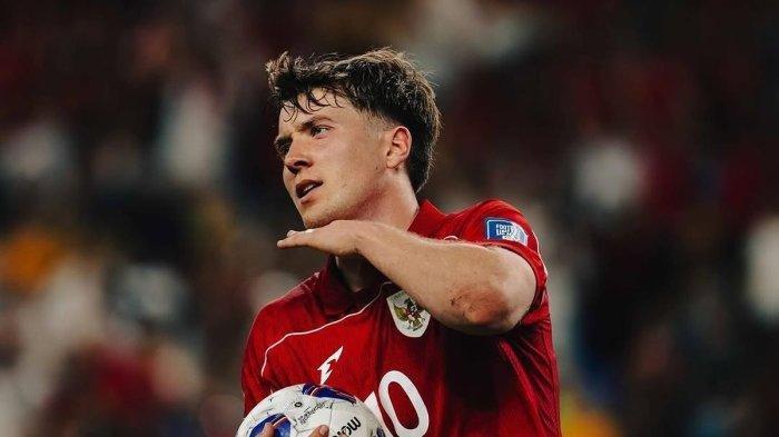 CETAK GOL : Selebrasi singkat penyerang Timnas Indonesia Ole Romeny saat menjebol gawang Australia dalam laga debutnya di ajang Kualifikasi Piala Dunia 2026, Kamis (20/3/2025) di Stadion Sydney.  